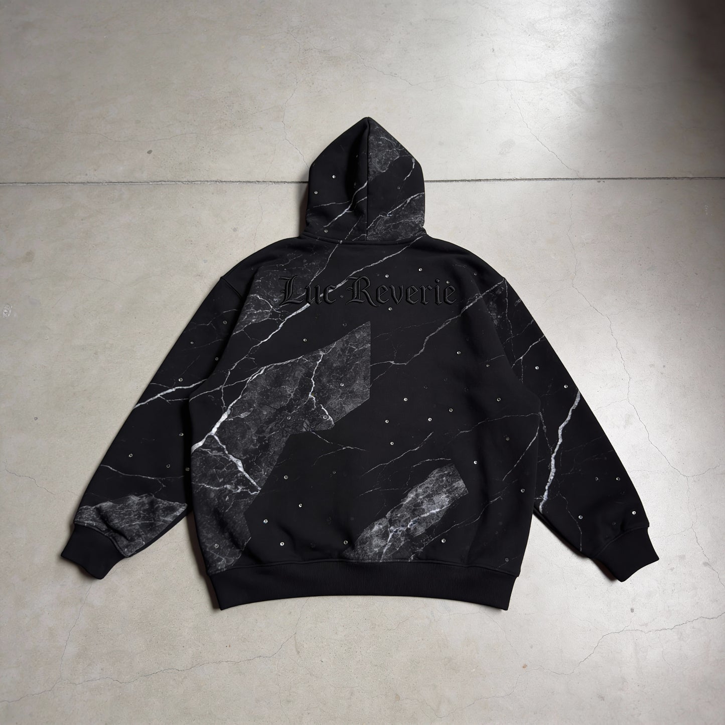 "Stormy night" oversized cotton hoodie