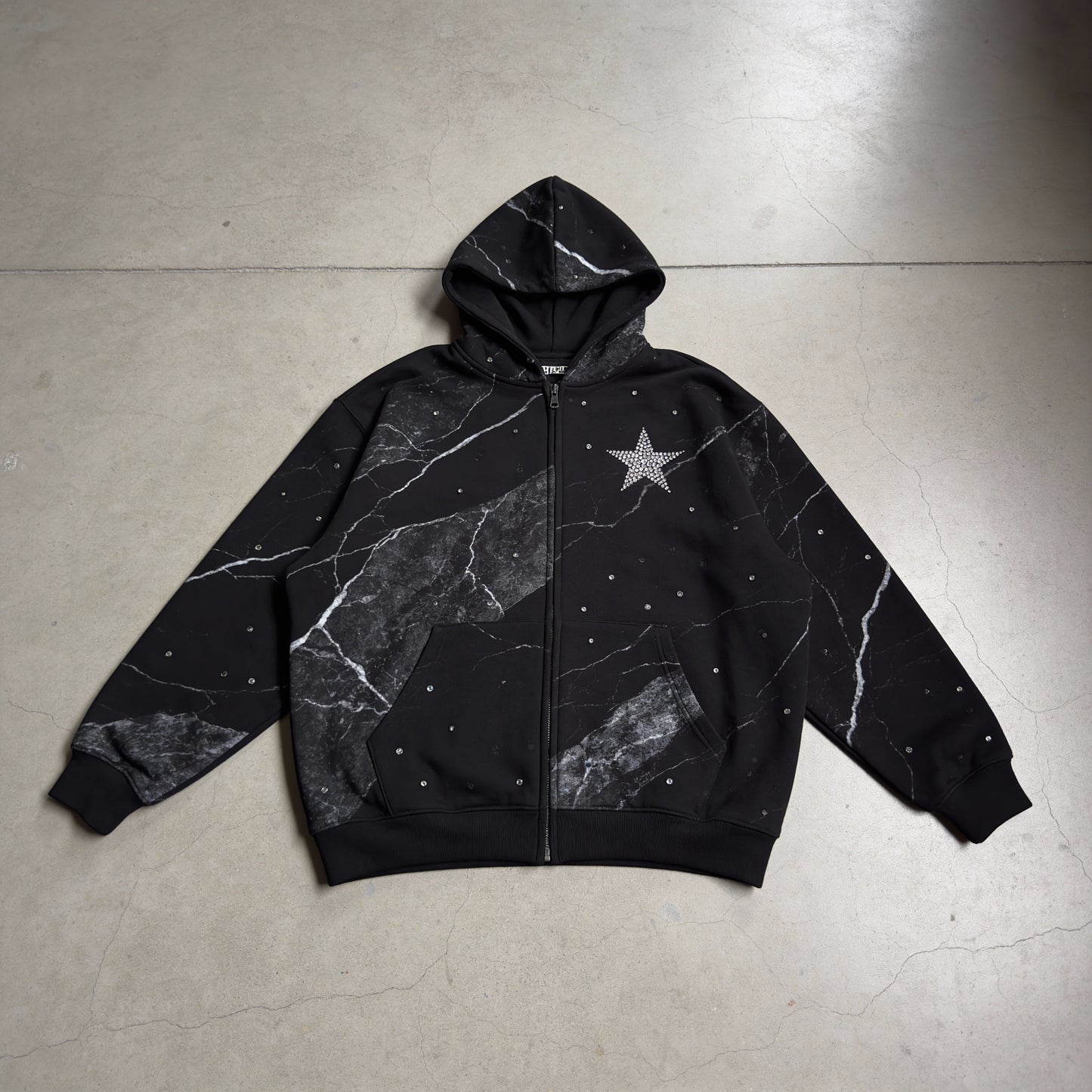 "Stormy night" oversized cotton hoodie